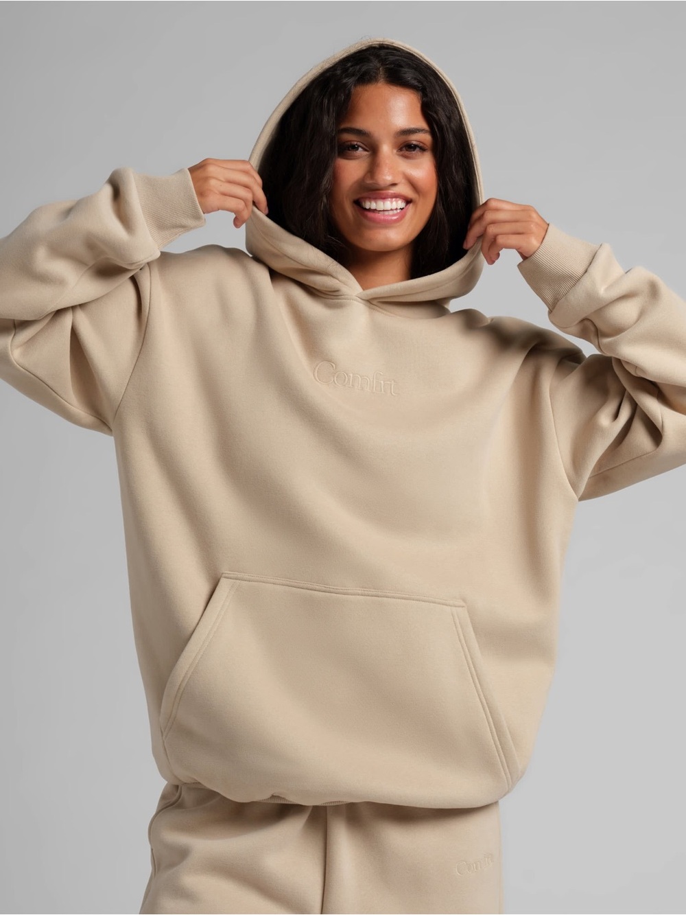 COMFRT Signature Hoodie Unisex Large Almond